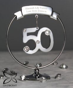 Personalised Crystocraft 50th Celebration Ornament