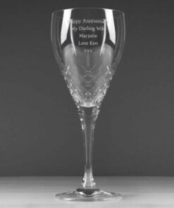 Personalised Cut Crystal Wine Glass