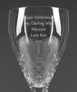 Personalised Cut Crystal Wine Glass