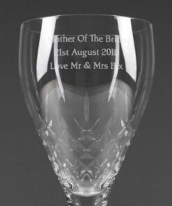 Personalised Cut Crystal Wine Glass
