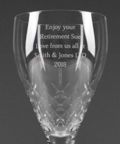 Personalised Cut Crystal Wine Glass