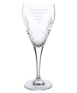 Personalised Cut Crystal Wine Glass