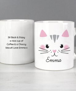 Personalised Cute Cat Face Mug