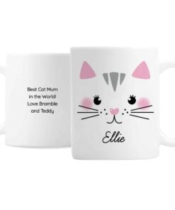 Personalised Cute Cat Face Mug