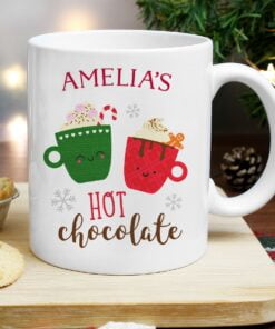 Personalised Cute Christmas Hot Chocolate Mug