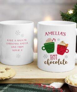 Personalised Cute Christmas Hot Chocolate Mug