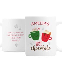 Personalised Cute Christmas Hot Chocolate Mug