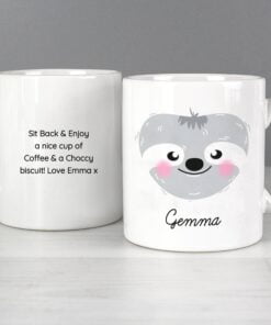 Personalised Cute Sloth Face Mug