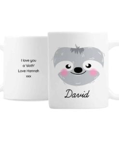 Personalised Cute Sloth Face Mug
