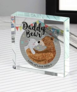 Personalised Daddy Bear Crystal Token