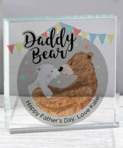 Personalised Daddy Bear Crystal Token