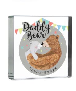 Personalised Daddy Bear Crystal Token