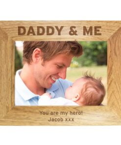 Personalised Daddy & Me 7×5 Landscape Wooden Photo Frame