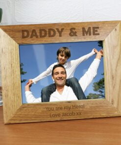 Personalised Daddy & Me 7×5 Landscape Wooden Photo Frame
