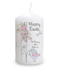 Personalised Daffodil Chick Easter Pillar Candle