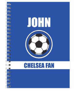 Personalised Dark Blue Football Fan A5 Notebook