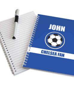 Personalised Dark Blue Football Fan A5 Notebook