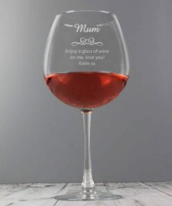 Personalised Decorative Bottle of Wine Glass