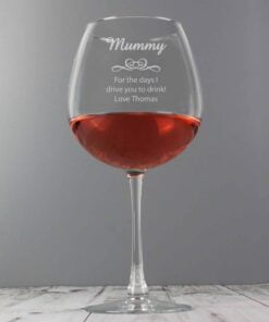 Personalised Decorative Bottle of Wine Glass