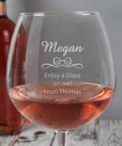 Personalised Decorative Bottle of Wine Glass