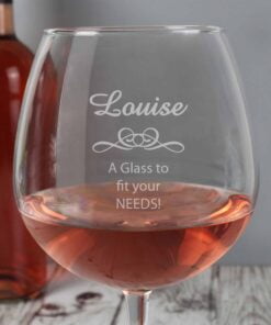 Personalised Decorative Bottle of Wine Glass