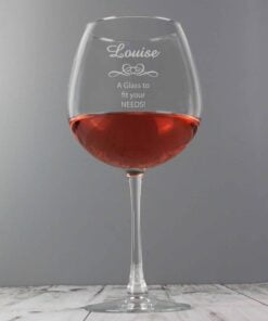 Personalised Decorative Bottle of Wine Glass