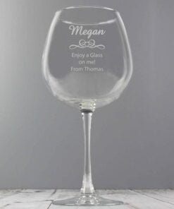 Personalised Decorative Bottle of Wine Glass