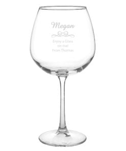 Personalised Decorative Bottle of Wine Glass