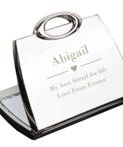 Personalised Decorative Heart Handbag Compact Mirror
