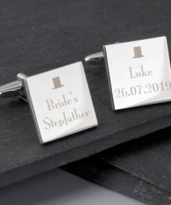 Personalised Decorative Wedding Any Role Square Cufflinks