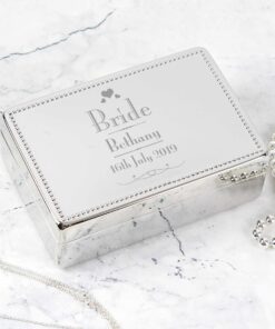 Personalised Decorative Wedding Bride Jewellery Box