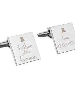 Personalised Decorative Wedding Father of the Groom Square Cufflinks
