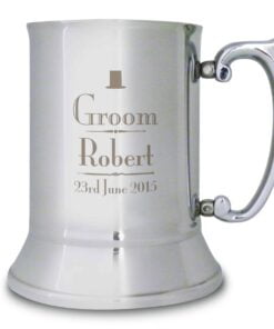 Personalised Decorative Wedding Groom Stainless Steel Tankard