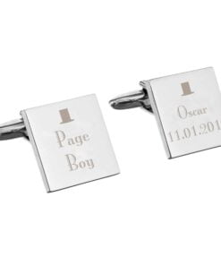 Personalised Decorative Wedding Page Boy Cufflinks