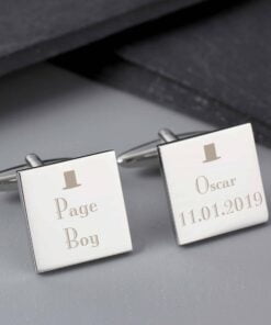 Personalised Decorative Wedding Page Boy Cufflinks