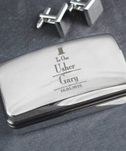Personalised Decorative Wedding Usher Cufflink Box