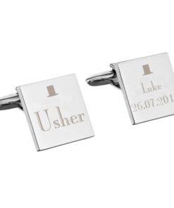 Personalised Decorative Wedding Usher Square Cufflinks