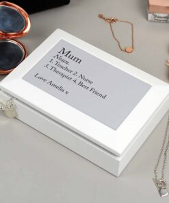 Personalised Definition White Wooden Jewellery Box