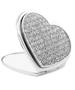 Personalised Diamante Heart Compact Mirror