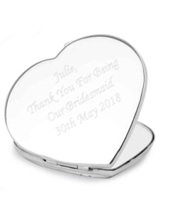 Personalised Diamante Heart Compact Mirror