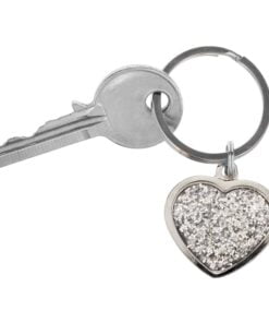Personalised Diamante Heart Keyring