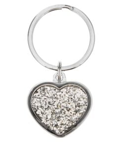 Personalised Diamante Heart Keyring