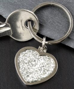 Personalised Diamante Heart Keyring