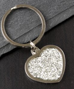 Personalised Diamante Heart Keyring