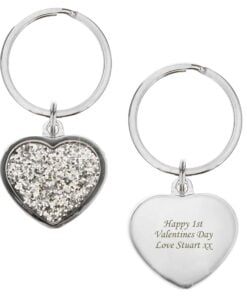 Personalised Diamante Heart Keyring
