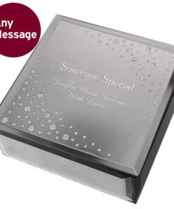 Personalised Diamante Name & Message Glass Trinket Box