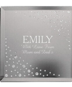 Personalised Diamante Name & Message Glass Trinket Box