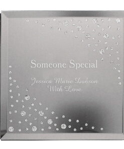 Personalised Diamante Name & Message Glass Trinket Box