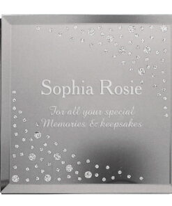 Personalised Diamante Name & Message Glass Trinket Box