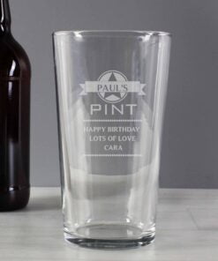Personalised Diamond Pint Glass